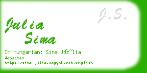 julia sima business card